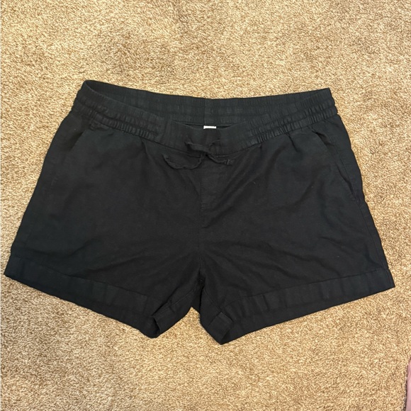 Old Navy Black Linen High Waist Shorts - Picture 2 of 4